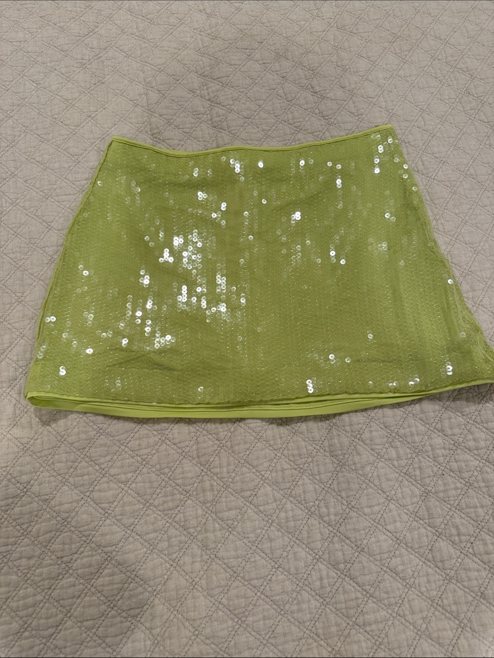 Abercrombie & Fitch Lime Green Sequin Mini Skort
